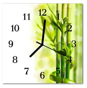 Ceas de perete din sticla pătrat Bamboo Bamboo Green