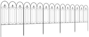 Outsunny Set Gard de Grădină cu 5 Panouri și Stâlpi, 305x79.5 cm, Negru | Aosom Romania