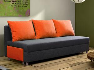Canapea trei locuri Emerita (gri 81 + portocaliu x104). Promo -6%. 793082
