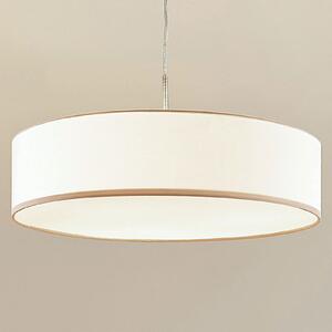 Lindby Lampă suspendată Sebatin, Ø 50 cm, bej, țesătură, E27