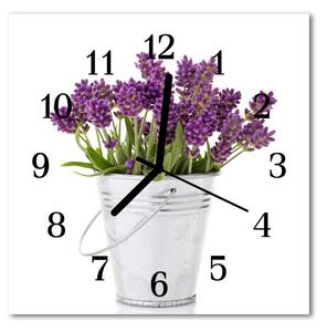 Ceas de perete din sticla pătrat Lavandă Lavandă Violet