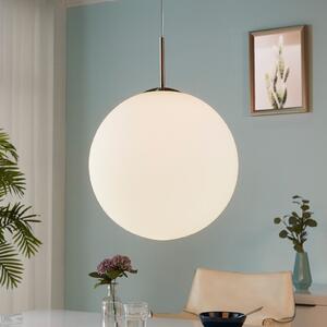 Lindby lampă suspendată Marike, Ø 40 cm, alb, sticlă, glob, E27