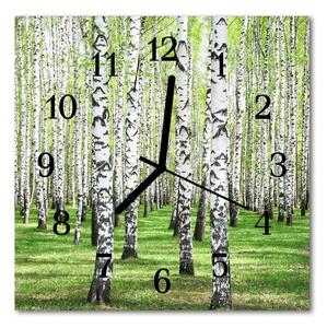 Ceas de perete din sticla pătrat Birch Birch verde