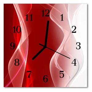 Ceas de perete din sticla pătrat Abstract Abstract Art Red