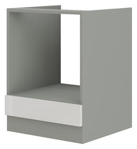 Dulap inferior de bucătărie pentru cuptor Brunea 60 D GAZ BB (gri + Alb lucios). 1024979