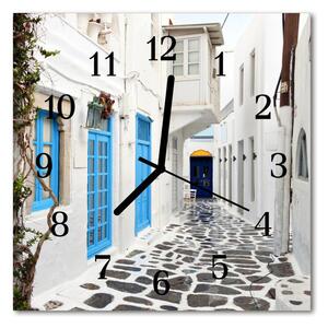 Ceas de perete din sticla pătrat Santorini Santorini alb