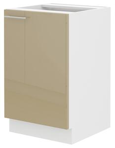 Dulap inferior de bucătărie sub chiuvetă Lavera 50 ZL 1F BB (Alb + Luciu cappucino). 1032388