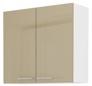 Dulap superior de bucătărie Lavera 80 G 72 2F (alb + capuccino lucios). 1032378