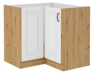 Dulap inferior de bucătărie, de colț Sheila 89 x 89 DN 1F BB (stejar artisan + alb). 1032447