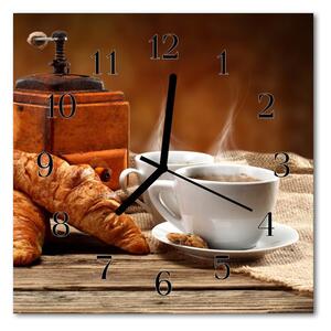 Ceas de perete din sticla pătrat Râșniță de cafea Alimente și băuturi Brown