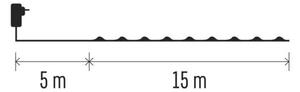 Ghirlandă LED de exterior 150 LED, 20 m, IP44, alb cald
