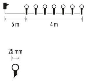 Ghirlandă lumini LED pentru exterior, 40 LED/9 m, IP44, multicolor