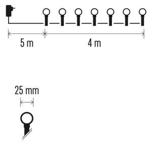 Instalație LED de Crăciun de exterior 40xLED/9m IP44 roz