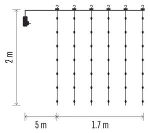 Ghirlandă LED de exterior, 240 LED, 8 funcții, 6,7 m, IP44, alb cald