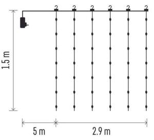 Ghirlandă LED pentru exterior, 300 LED, 8 funcții, 5,9 m, IP44, alb cald