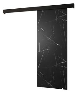Uși culisante 90 cm Sharlene I (marmură negru + negru mat + argintiu). 1043607