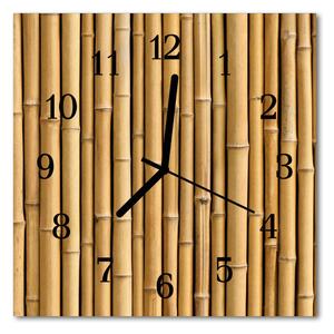 Ceas de perete din sticla pătrat Bamboo Bamboo Brown