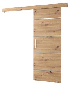 Uși culisante 90 cm Sharlene IV (stejar artisan + stejar artisan + argintiu). 1043733
