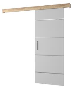 Uși culisante 90 cm Sharlene IV (alb mat + stejar sonoma + argintiu). 1043755