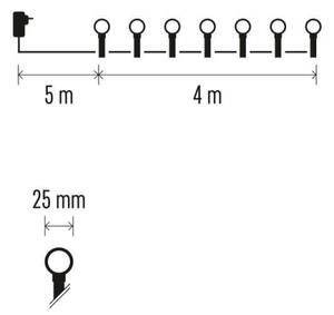 Ghirlandă LED de exterior, 40 LED, 9 m, IP44, albastră
