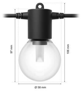 Philips Hue FESTAVIA - Ghirlandă LED RGBW pentru exterior, 10 x LED, 7 m, IP65, cu intensitate reglabilă