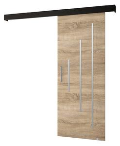 Uși culisante 90 cm Sharlene Y (stejar sonoma + negru mat + argintiu). 1044053