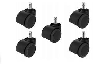 Roți pentru scaun de birou, scaun rotativ, (set de 5 buc), negru