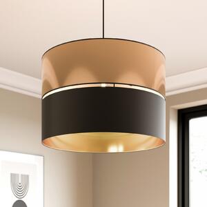 TK Lighting Lampă suspendată Hilton, negru/auriu, 1 bec, reglabil, Negru, Camera de zi / sufragerie, Metal, Modern