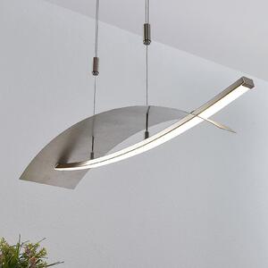 Lucande Lampă suspendată LED Marija, 91 cm, argintiu, dimabil, reglabil, Metalic, Camera de zi / sufragerie, Metal, Modern