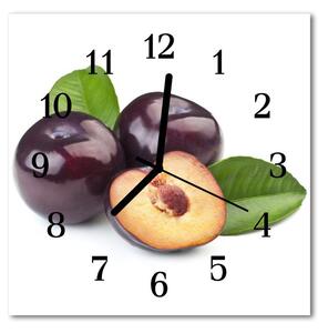 Ceas de perete din sticla pătrat Prune Prune Purple