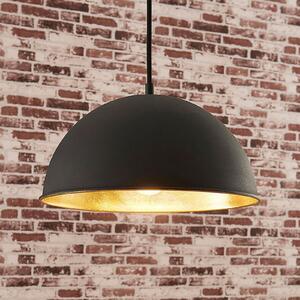Lindby lampă suspendată Leya, negru / auriu, metal, Ø 30 cm, E27