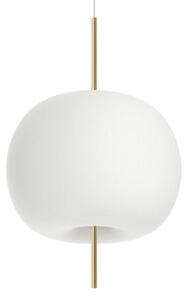 Kdln lampă suspendată Kushi, alamă/alb, Ø 43 cm, dimabil