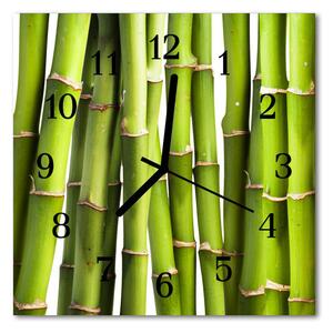 Ceas de perete din sticla pătrat Bambus Bamboo Green