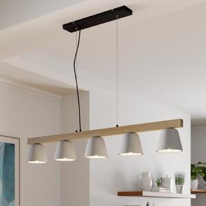 Lucande lampă suspendată Kalinda, gri, beton, 110,5 cm lungime, E14