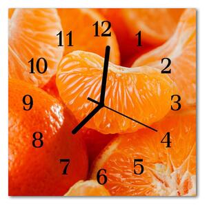 Ceas de perete din sticla pătrat Tangerine de fructe Orange
