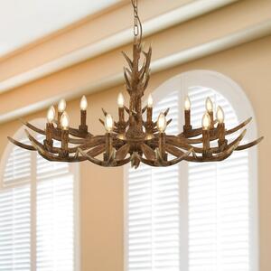 Candelabru Stag formă coarne de cerb, 12 becuri