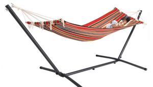 Deuba Hamac cu cadru metalic 200 x 80 cm - rosu