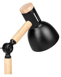 Lampa de birou Woody, bec E27, 60W, comutator, otel/lemn, baza 170 x 150 x 450 mm, cablu 150 cm