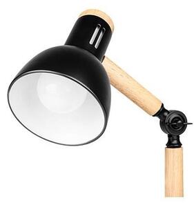 Lampa de birou Woody, bec E27, 60W, comutator, otel/lemn, baza 170 x 150 x 450 mm, cablu 150 cm