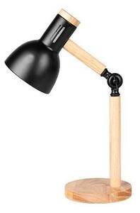 Lampa de birou Woody, bec E27, 60W, comutator, otel/lemn, baza 170 x 150 x 450 mm, cablu 150 cm
