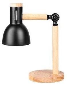 Lampa de birou Woody, bec E27, 60W, comutator, otel/lemn, baza 170 x 150 x 450 mm, cablu 150 cm