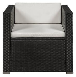 Juskys Set ratan de gradina Punta Cana L - perne negre/crem