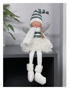 Figurina decorativa pentru Craciun, model zana, aripi cu sclipici, inaltime 55 cm