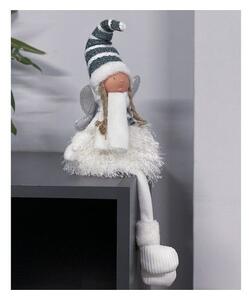 Figurina decorativa pentru Craciun, model zana, aripi cu sclipici, inaltime 55 cm