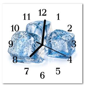 Ceas de perete din sticla pătrat Ice Cream Blue Ice