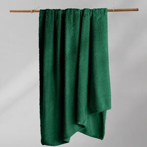 Pătură din microfibră DecoKing Henry, 70 x 150 cm, verde închis