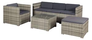 Juskys Set ratan de gradina Punta Cana L - perne gri/antracit