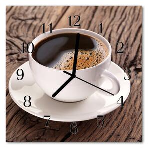 Ceas de perete din sticla pătrat Cafea Alimente și băuturi Brown