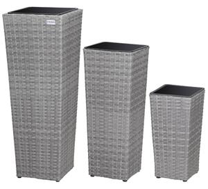 Deuba Set 3 ghivece de flori - gri