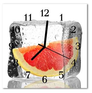 Ceas de perete din sticla pătrat Grapefruit Grapefruit Ice Cream Ice roz